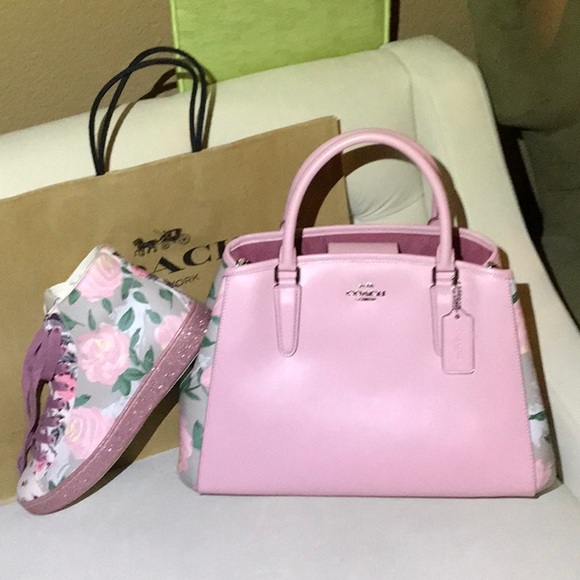 Coach Handbags - Coach pink leather Rose crossbody bag